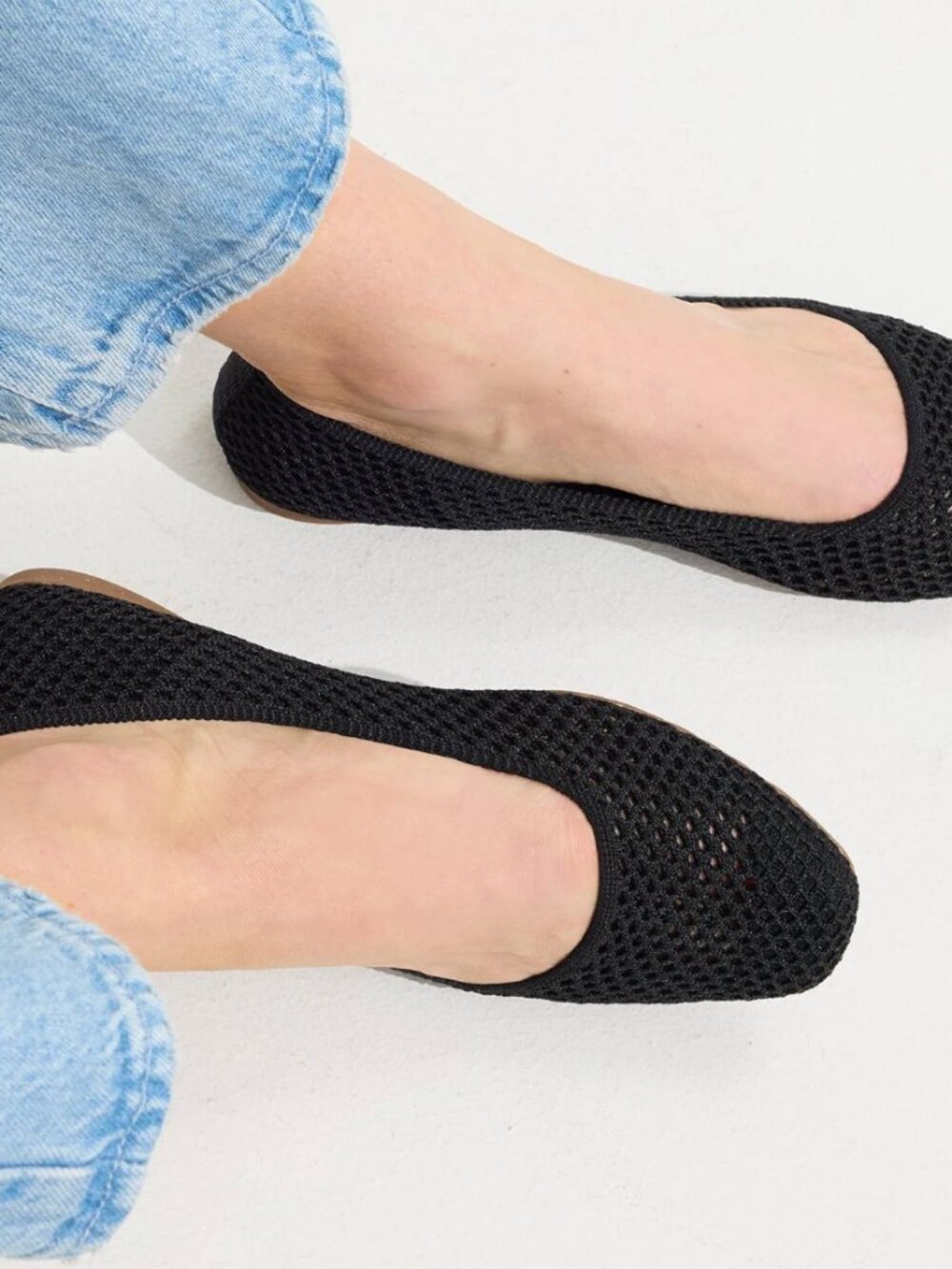 Rothy's The Mesh Square in Black, size 8.5.